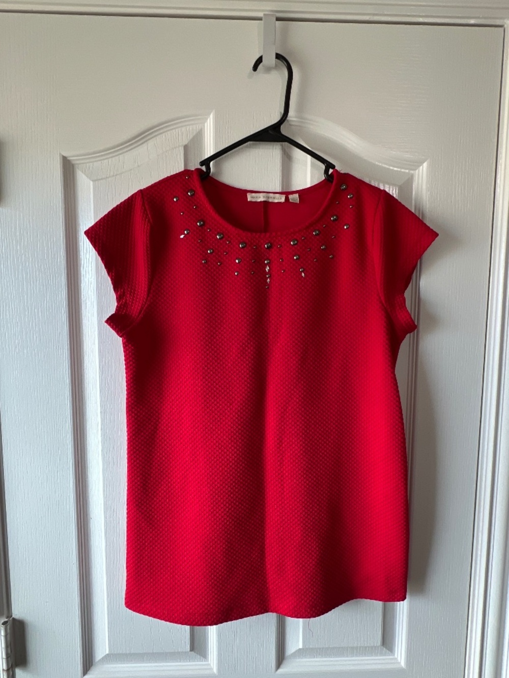 Maria Gabrielle Metal Buttons Red Women’s Blouse